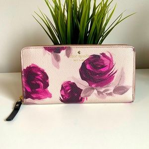 Kate Spade 2018 Hawthorne Lane Roses Collection Zip Around Wallet